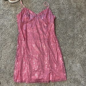 Pink sequin dress Large